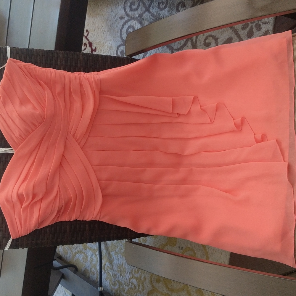Formal Coral Short Strapless Dress
